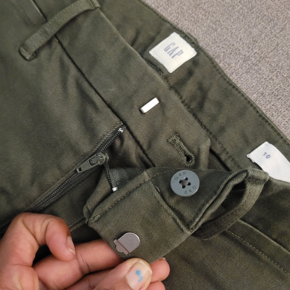 Gap Sculpt Seamed High Rise Holly Tencel Blend Olive Green Casual Pants Size 14 - Picture 3 of 8